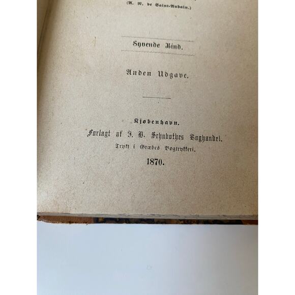 1870 Antique VII-VIII Samlede Skrifter by Carl Bernhard Hardcover Danish Book - Picture 9 of 9